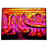 Rosa Rahmen Große Geschenktüte (Vorderseite)