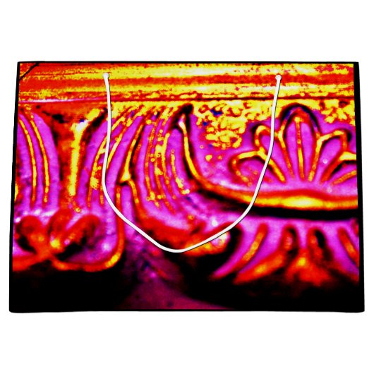 Rosa Rahmen Große Geschenktüte (Vorderseite)