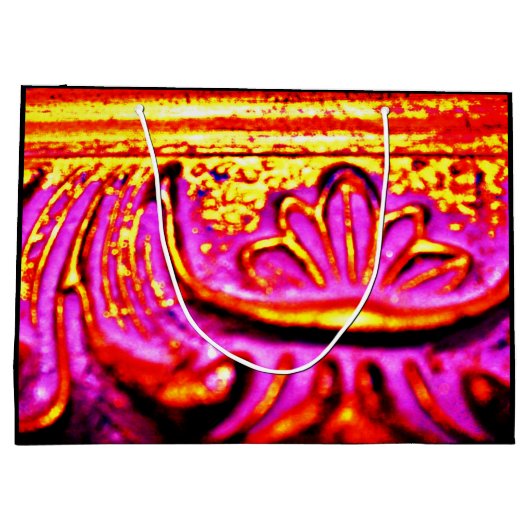 Rosa Rahmen Große Geschenktüte (Rückseite)