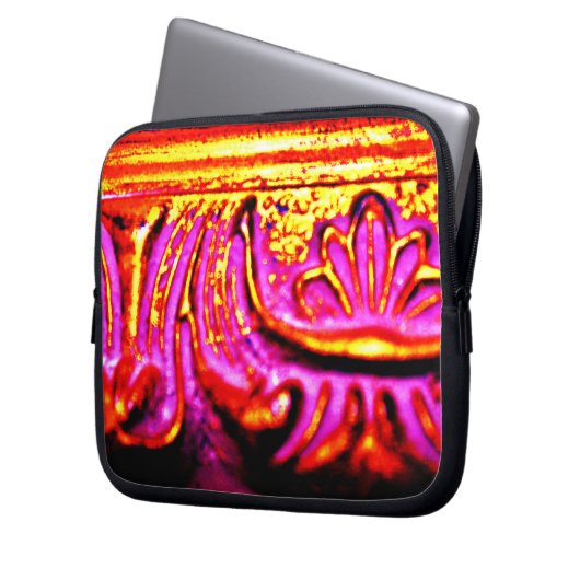 Rosa Rahmen Laptopschutzhülle (Vorderseite Links)