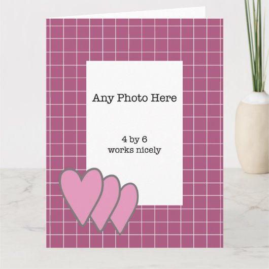 Rosa Rahmen um Ihr Foto Karte (Vorderseite)