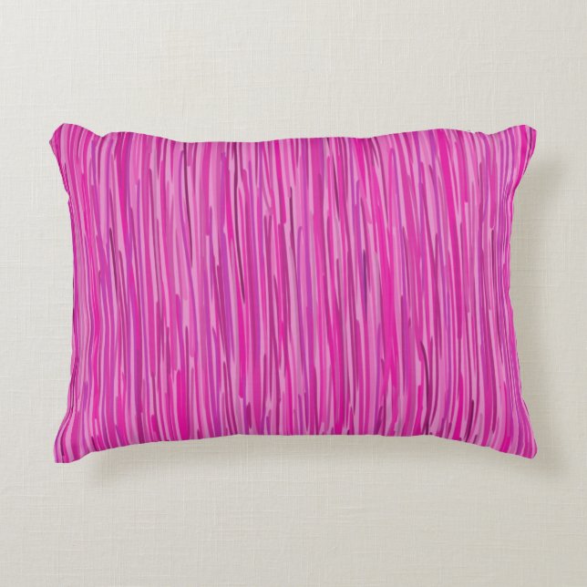 Rosa Rain Vertikale Strickkunst Dekokissen (Vorderseite)