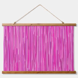 Rosa Rain Vertikale Strickkunst Wandteppich Mit Holzrahmen