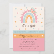 Rosa Rainbow Baby Dusche Es ist ein Mädchen