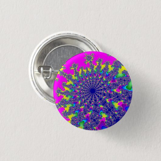 Rosa Rainbow Burst Button (Vorne & Hinten)