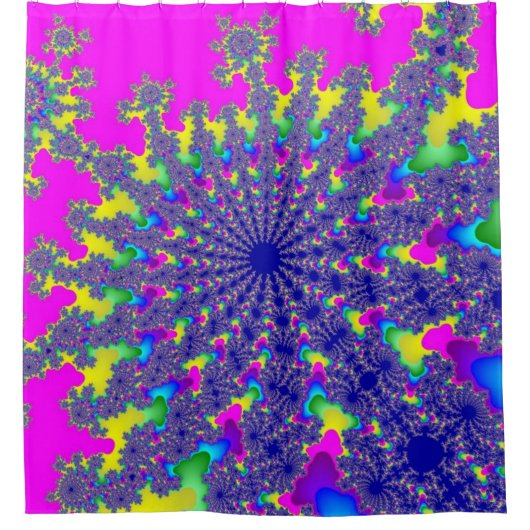 Rosa Rainbow Burst Duschvorhang (Vorderseite)