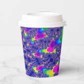 Rosa Rainbow Burst Pappbecher (Rückseite)