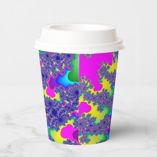 Rosa Rainbow Burst Pappbecher (Rechts)