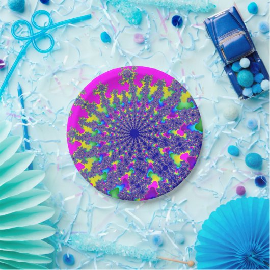 Rosa Rainbow Burst Pappteller (Party)