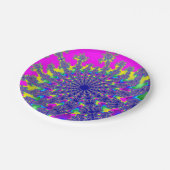 Rosa Rainbow Burst Pappteller (Schrägansicht)