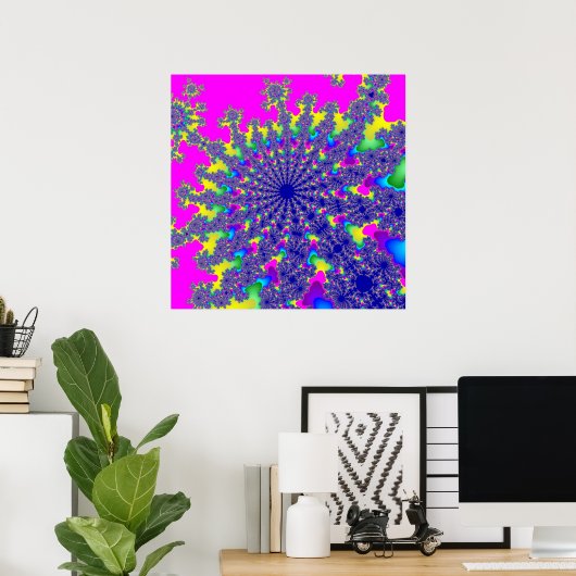 Rosa Rainbow Burst Poster (Heimbüro)