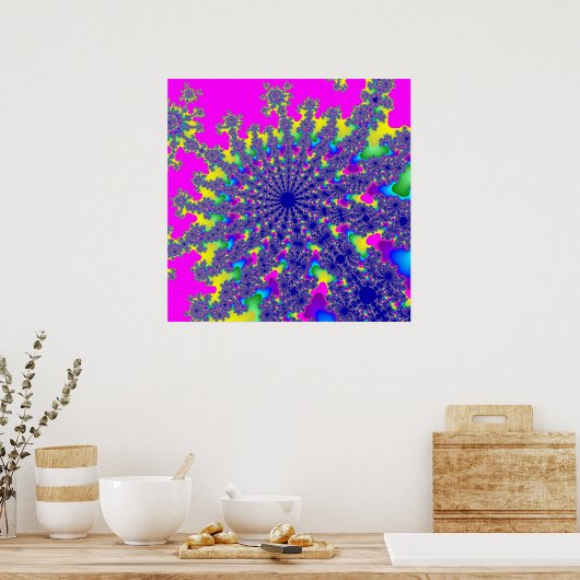 Rosa Rainbow Burst Poster (Küche)