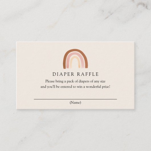 Rosa Rainbow Diaper Raffekarte Begleitkarte (Vorderseite)