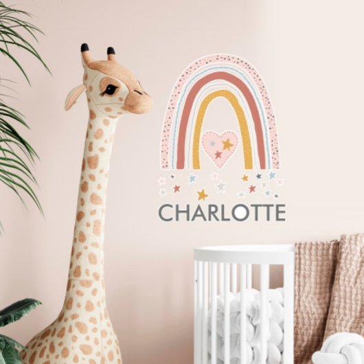 Rosa-Rainbow-Kinderzimmer-Wandname Aufkleber