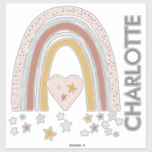 Rosa-Rainbow-Kinderzimmer-Wandname Aufkleber (Blatt)