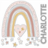 Rosa-Rainbow-Kinderzimmer-Wandname Aufkleber (Vorderseite)