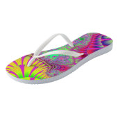 Rosa Rainbow Melt Badesandalen (Schrägansicht)