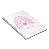 Rosa Rainbow Name School Notizblock (Rechte Seite)