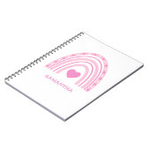 Rosa Rainbow Name School Notizblock (Linke Seite)