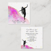 *~* Rosa Rainbow Opal Goddess Celestial Mystical Quadratische Visitenkarte (Vorne/Hinten)