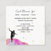 *~* Rosa Rainbow Opal Goddess Celestial Mystical Quadratische Visitenkarte (Rückseite)