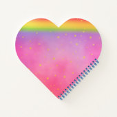 Rosa Rainbow Unicorn Notizblock (Rückseite)