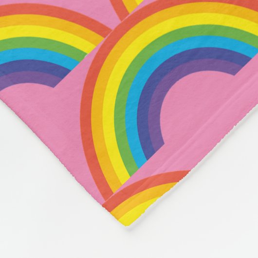 Rosa Rainbows Fleecedecke (Ecke)