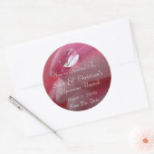 Rosa Raindrop Wedding Runder Aufkleber (Umschlag)