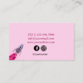 Rosa Rakete Moderne Visitenkarte (Rückseite)