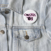 Rosa Rand-Knopf Obama 08 Button (Beispiel)
