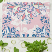 Rosa Rangoli Grafik, helles Leben Geschirrtuch (Gefaltet)