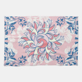 Rosa Rangoli Grafik, helles Leben Geschirrtuch (Horizontal)