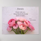 Rosa Ranunculus auf strukturiertem Hintergrund Poster (Vorne)