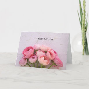 Rosa Ranunculus auf Texturdenken Karte