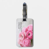 Rosa ranunculus-Blume Gepäckanhänger (Rückseite vertikal)