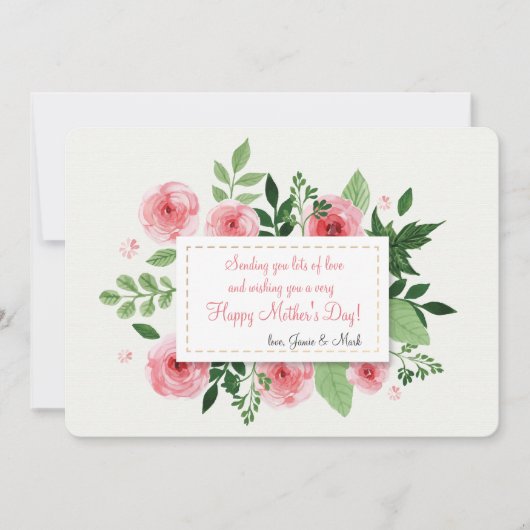 Rosa Ranunculus Blume Muttertagskarte Karte (Vorderseite)