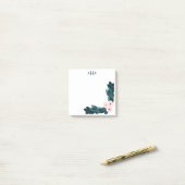 Rosa Ranunculus Blume und Blätter Anfangsbuchstabe Post-it Klebezettel (Auf Schreibtisch)