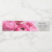 Rosa ranunculus-Blume Wasserflaschenetikett (Einzelnes Label)