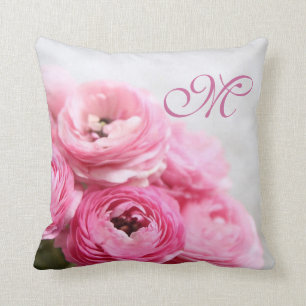Rosa Ranunculus-Blumen Kissen