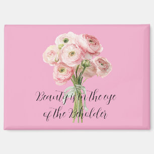 Rosa Ranunculus-Blumen   Magnet