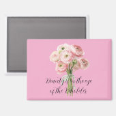 Rosa Ranunculus-Blumen   Magnet (Vorderseite/Rückseite)