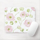 Rosa Ranunculus-Blumen Mousepad (Mit Mouse)