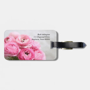 Rosa Ranunculus-Blüten Gepäckanhänger