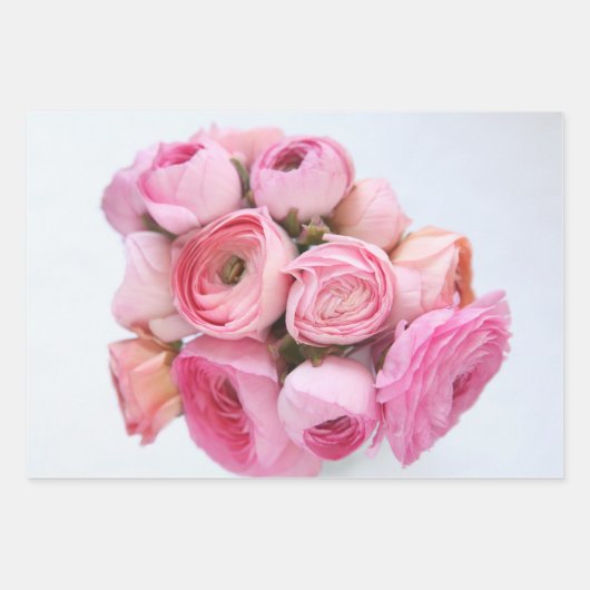 Rosa Ranunculus Geschenkpapier Set (Vorderseite 2)