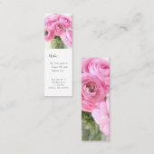 Rosa Ranunculus in einem Vase-Mama-Lesezeichen Mini Visitenkarte (Vorne/Hinten)