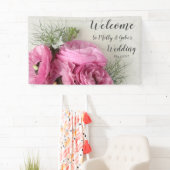 Rosa Ranunculus mit nigella-Blume Banner (Insitu)