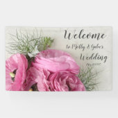 Rosa Ranunculus mit nigella-Blume Banner (Horizontal)
