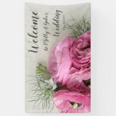 Rosa Ranunculus mit nigella-Blume Banner (Vertikal)