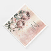 Rosa Ranunculus und Rose GoldWedding Serviette (Ecke)