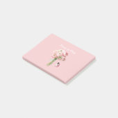 Rosa Ranunkelblumen Marienkäfer Post-it Klebezettel (angewinkelt)